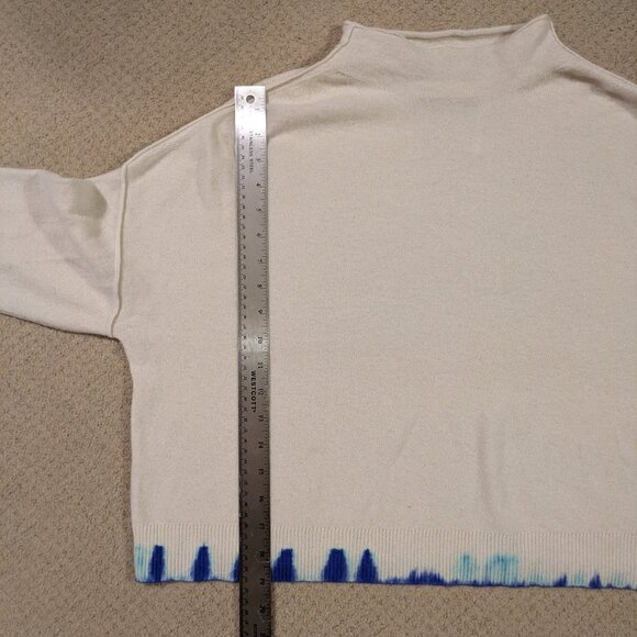 Anthropology Cream Cashmere Sweater with Tye Dye TIpping - Picture 9 of 10